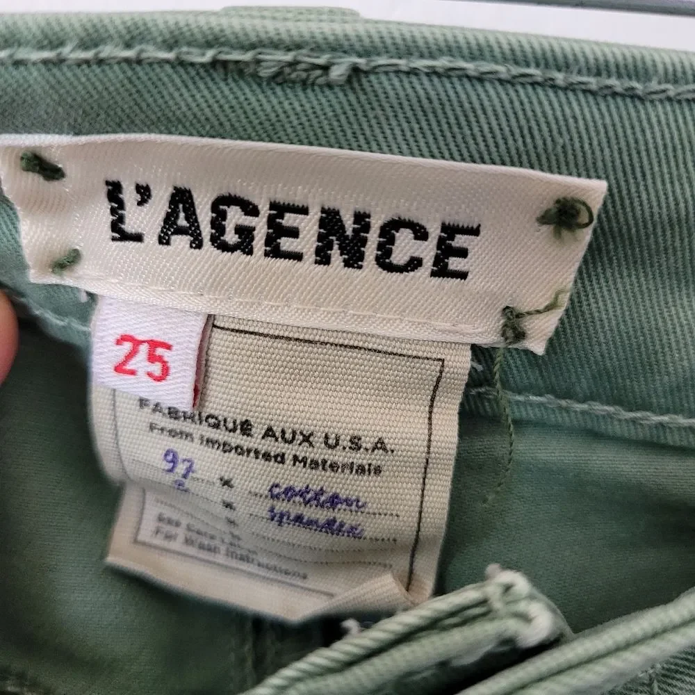 L'agence Dora Mini Skirt Green Canvas Denim Military Steampunk Boho Retro 25